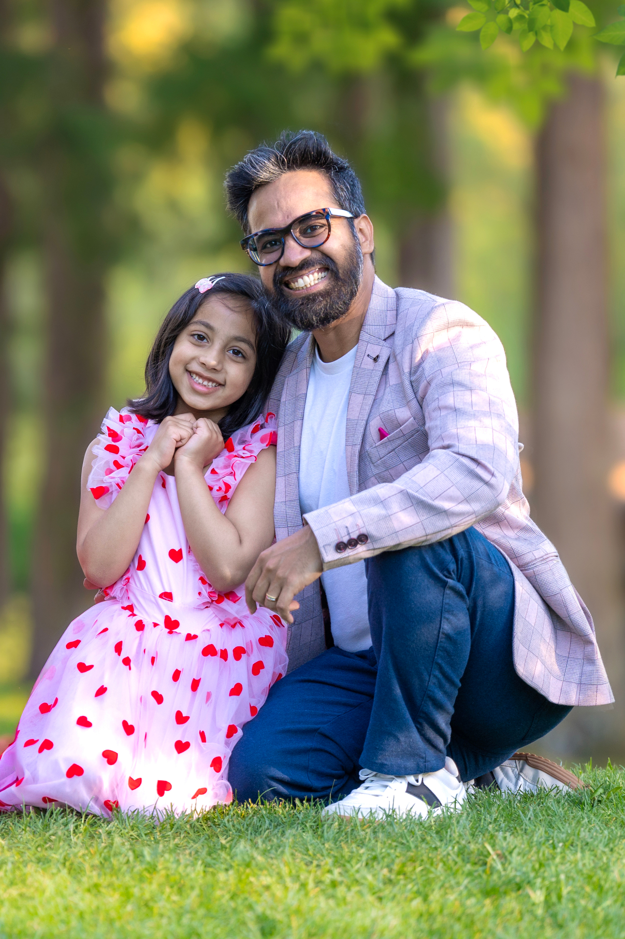 Abhinav, founder of Happy Moo, with his daughter Amu